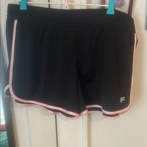 Fila Women's Black Shorts with Pink Trim